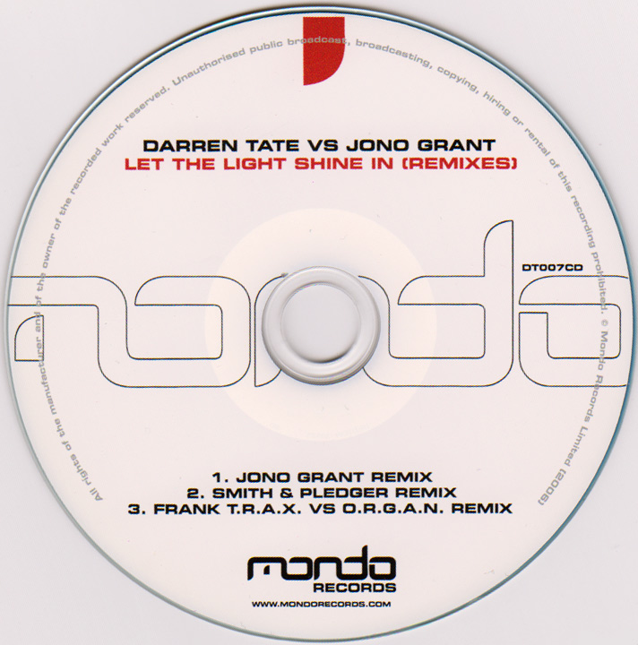 Darren Tate vs. Jono Grant – Let The Light Shine In (Remixes)